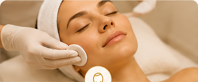 Procedimento facial em cliente